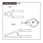 Set suport faruri - lampă CNC 43 mm negru scurt - imagine 2