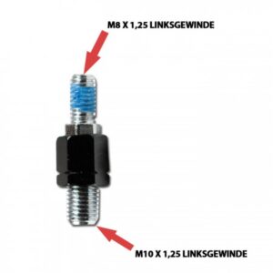 Adaptor pentru oglindă M10-L x 1,25 mm negru