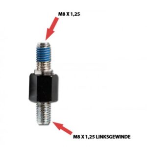 Adaptor pentru oglindă M8-L x 1,25 mm negru |