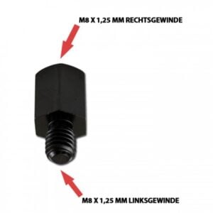 Adaptor pentru oglindă M8-R IN / M8-L OUT Filet: 1,25mm