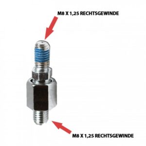 Adaptor pentru oglindă M8-R x 1,25 mm cromat