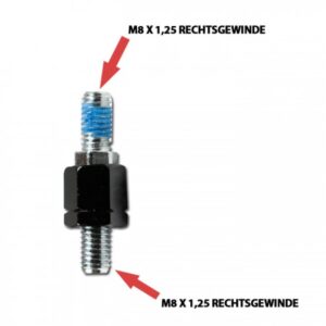 Adaptor pentru oglindă M8-R x 1,25 mm negru |