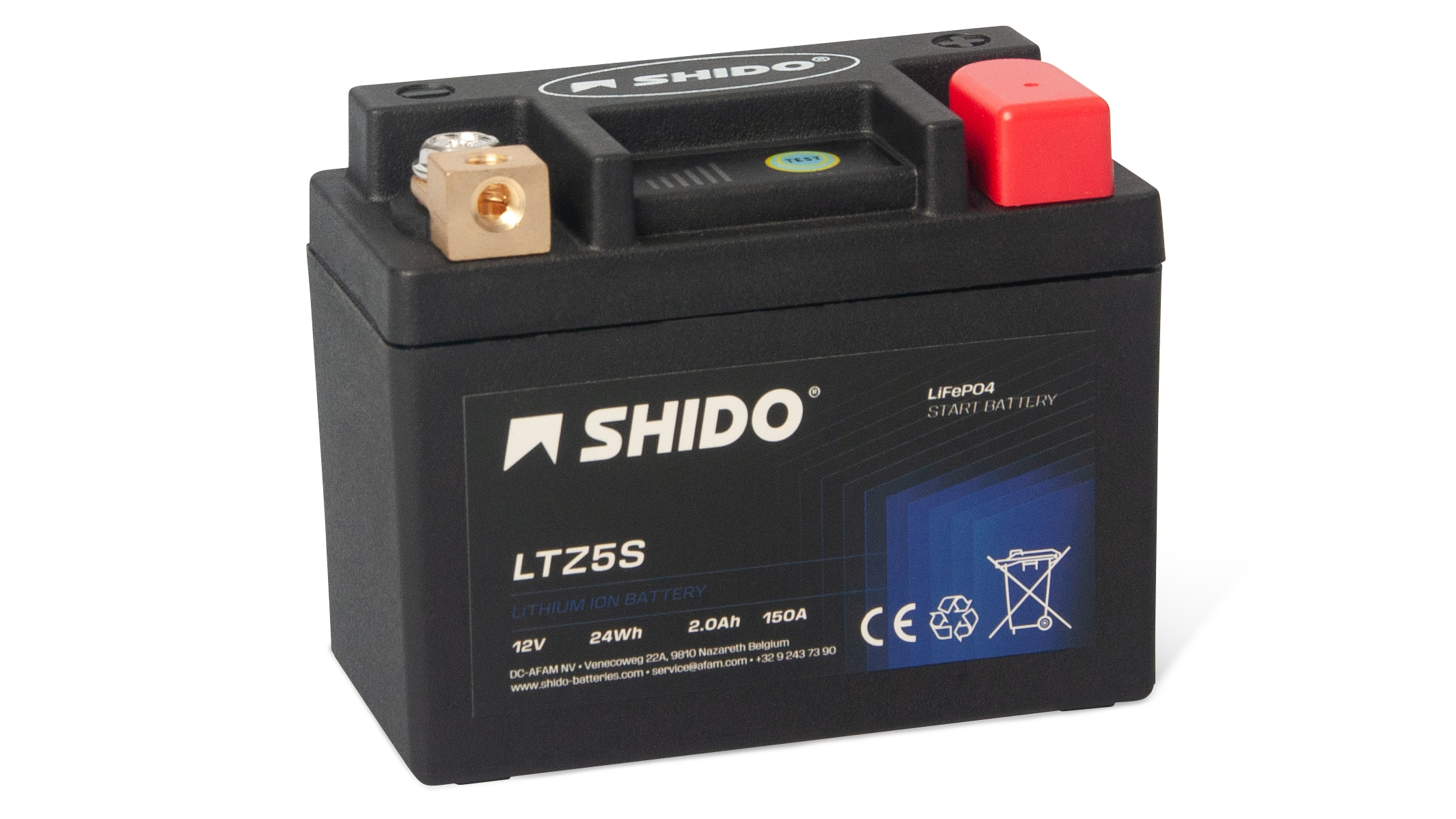 Baterie moto litiu SHIDO LTZ5S LiFePO4 12V 2Ah 150A – înlocuiește YTZ5S