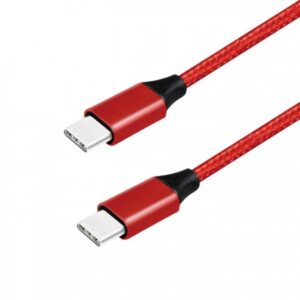 Cablu USB 3.2 roșu 5V/3A USB-C / USB-C