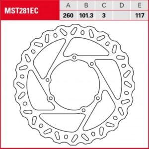 Disc de frână TRW/Lucas MST281EC