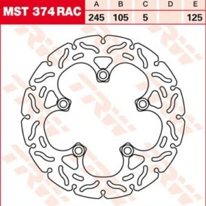 Disc de frână TRW/Lucas MST374RAC