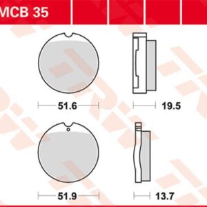 Plăcuțe de frână MCB35