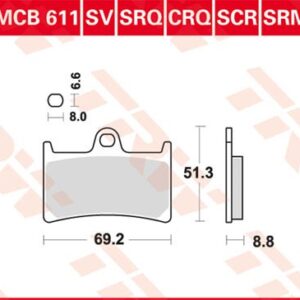 Plăcuțe de frână MCB611CRQ