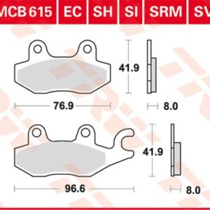 Plăcuțe de frână MCB615SRM