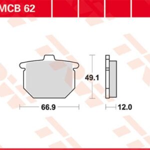 Plăcuțe de frână MCB62