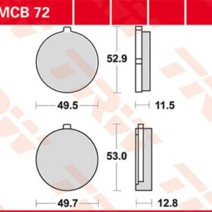 Plăcuțe de frână MCB72