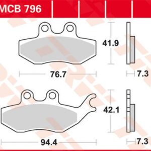 Plăcuțe de frână MCB796