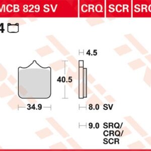 Plăcuțe de frână MCB829SCR