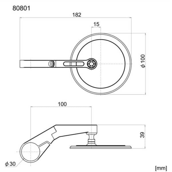 Oglindă de ghidon moto D-MIRROR-17