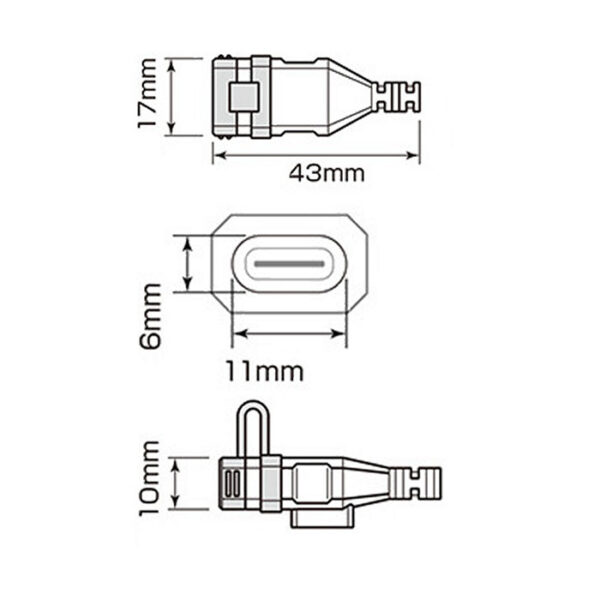 Priză USB-C 1 port 12V DC 5V3A