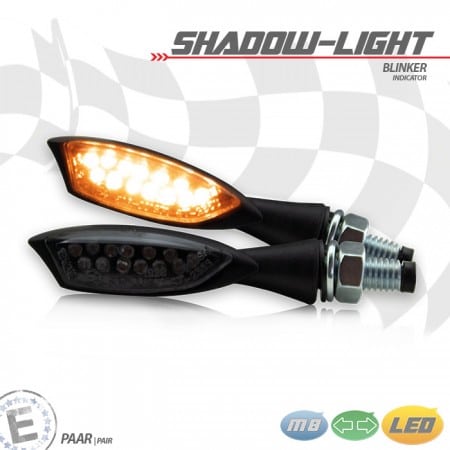 Semnalizări LED moto SHADOW LIGHT, negru