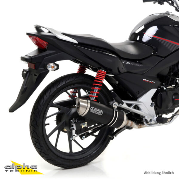 Tobă finală ARROW DARK THUNDER pentru Honda CB125F 2015-2016, Aluminium negru (doar cu țeavă intermediară ARROW)