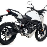 Tobă finală ARROW DARK X-KONE pentru Honda CB125R 2018-, Oțel inoxidabil negru (Doar cu Galerie evacuare ARROW)