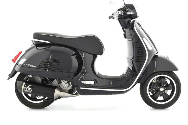 Tobă finală ARROW DARK URBAN cu capăt din carbon pentru Piaggio Vespa GTS300 2021-, Aluminium negru