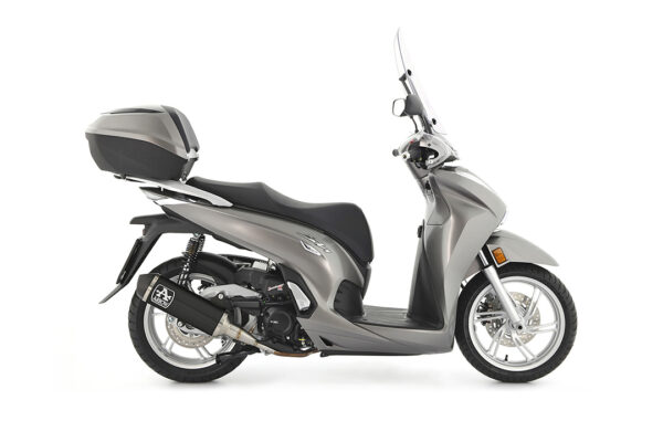 Tobă finală ARROW URBAN pentru Honda Forza 350 / SH350 2021- , Aluminium negru cu negru Capac din oțel inoxidabil