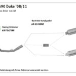 Galerie evacuare ARROW Racing pentru KTM 690 Duke 2008-11, fără catalizator