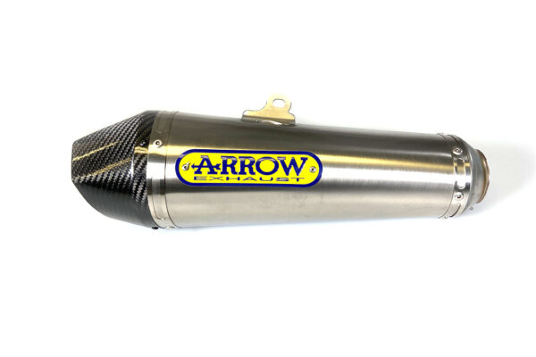 Tobă finală ARROW X-KONE pentru Yamaha MT09 / Tracer 900 2013-, Aluminiu negru cu capac din oțel inoxidabil (Doar cu Galerie evacuare ARROW)