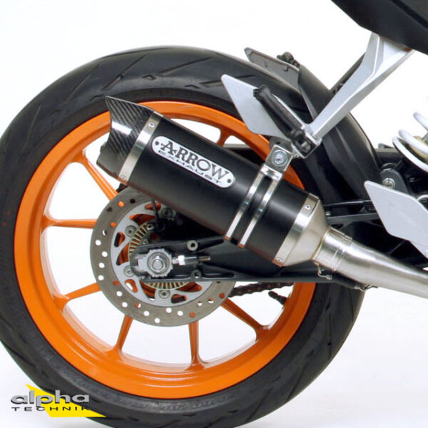 Tobă finală ARROW Aluminium DARK THUNDER pentru KTM 125RC / 390RC / 390 Duke 2013-2016