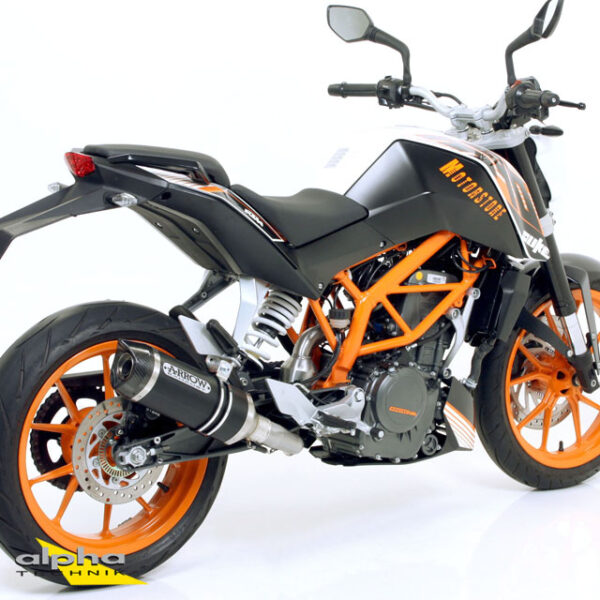 Tobă finală ARROW Aluminium DARK THUNDER pentru KTM 125RC / 390RC / 390 Duke 2013-2016