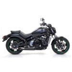 Tobă finală complet ARROW DARK REBEL pentru Kawasaki Vulcan S 650 2014-2016, Oțel inoxidabil negru