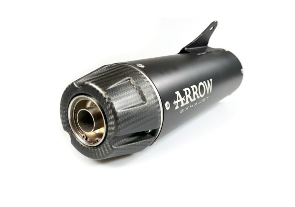 Tobă finală ARROW REBEL Oțel inoxidabil negru cu capăt din carbon pentru Honda CL500 2023-