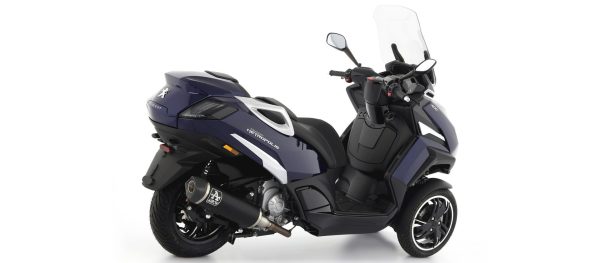 Tobă finală ARROW URBAN pentru Peugeot Metropinis 400 2017- , Aluminium negru cu negru Capac din oțel inoxidabil