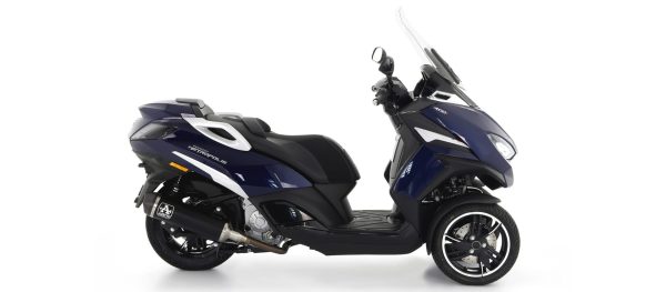 Tobă finală ARROW URBAN pentru Peugeot Metropinis 400 2017- , Aluminium negru cu negru Capac din oțel inoxidabil
