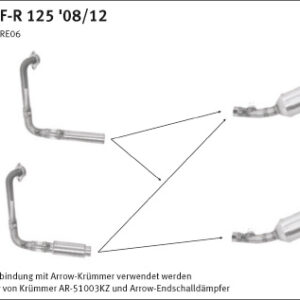 Tobă finală ARROW DARK THUNDER pentru Yamaha YZF-R125 2008-2018, Aluminium negru