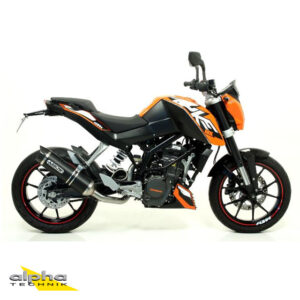 Tobă finală ARROW THUNDER pentru KTM Duke 125 / Duke 200 2011-2016, Aluminium negru (doar cu țeavă intermediară ARROW)