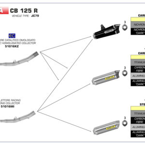 Galerie evacuare ARROW pentru Honda CBR125R 2018- , cu catalizator