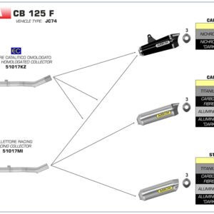 Galerie evacuare ARROW pentru Honda CBR125F 2018- , cu catalizator