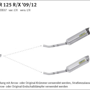 Tobă finală ARROW THUNDER pentru Yamaha WR125X / WR125R 2009-, Aluminium