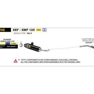 Galerie evacuare ARROW Racing pentru Fantic XEF / XMF 125 Anul modelului 2023-