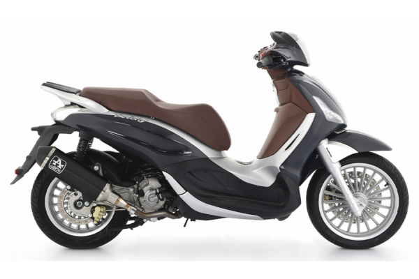 Tobă finală ARROW DARK URBAN pentru Piaggio Beverly 300 HPE 2021-, Aluminium negru (doar cu țeavă intermediară ARROW)