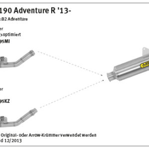 Galerie evacuare ARROW Racing pentru diverse KTM Adventure Modelle