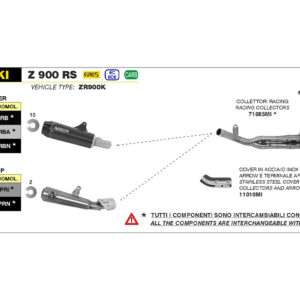 Tobă finală ARROW PRO RACE DARK NiChrome pentru Kawasaki Z900RS Anul modelului 2022-