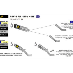 Tobă finală ARROW RACE TECH pentru Aprilia RSV4 / V4R / RSV4RF / Tuono V4 din Aluminium