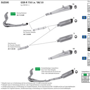 Tobă finală ARROW DARK THUNDER pentru Suzuki GSX-R 600 / 750 Anul modelului 2006-2007, Aluminium negru (Doar pentru Galerie evacuare ARROW)