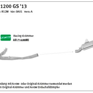 Tobă finală ARROW MAXI RACE TECH pentru BMW R1200GS / R1250GS 2013- din Aluminium