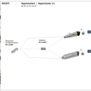 Tobă finală ARROW RACE TECH pentru Ducati Hyperstrada / Hypermotard 821/939 2013- Aluminium, negru