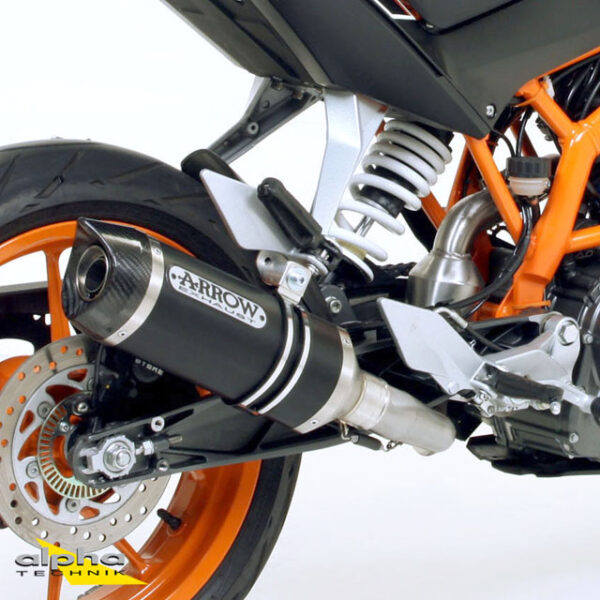 Tobă finală ARROW Aluminium DARK THUNDER pentru KTM 125RC / 390RC / 390 Duke 2013-2016