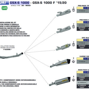 Galerie evacuare ARROW Racing pentru Suzuki GSX-S1000 2015-  / GSX-S1000F 2015- , fără catalizator