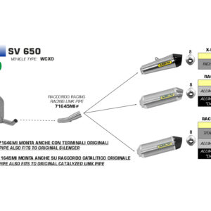 Tobă finală ARROW RACE TECH pentru Suzuki SV650 2016- din Aluminium