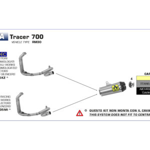 Galerie evacuare ARROW cu catalizator pentru Yamaha Tracer 700 Anul modelului 2020- , MT-07 2021-