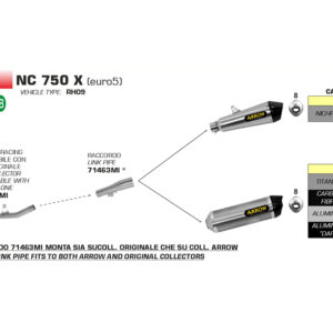 Tobă finală ARROW RACE TECH pentru Honda NC700X 2021-, Aluminium